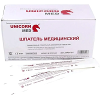Шпатель деревянный стерильный Unicornmed 18x150 мм (100 штук уп)