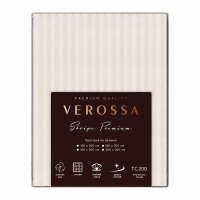 Простыня Verossa Antique White на резинке страйп-сатин, 180 x 200см