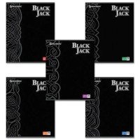 Тетрадь Brauberg Black Jack, А5, 96 листов, в клетку, на скрепке, мелованный картон/ лак