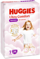 Подгузники-трусики Huggies Ultra Comfort для девочек №7 >17кг, 34шт
