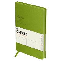 Ежедневник недатированный, А5, 136л., твердый переплет, кожзам, BG 'Create. Lime', лаймовый, цветной срез