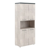 Шкаф высокий Skyland Torr THC 85.4, дуб каньон, 854х452х1968мм, с двумя комплектами малых дверей, с топом
