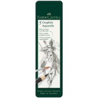 Набор карандашей ч/г акварельных Faber-Castell 'Graphite Aquarelle', 5шт., HB-8B, заточ., метал. короб