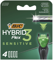 Сменные кассеты для мужской бритвенной системы BIC Flex 3 Hybrid Sensitive, 4 шт