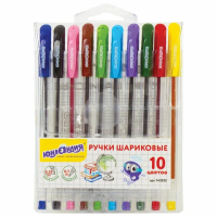 Набор шариковых ручек Юнландия Классная 10 цветов, 0.35мм, одноразовые