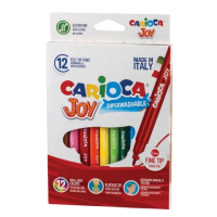 Фломастеры для рисования Carioca Joy 12 цветов, смываемые