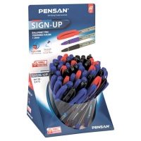 Шариковая ручка Pensan Sign-Up ассорти, 0.8мм, прозрачный корпус