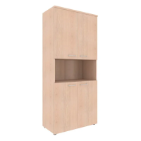 Шкаф высокий Skyland Xten XHC 85.4, бук тиара, 856х432х1955мм, с двумя комплектами малых дверей, с топом