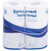 Бумажные полотенца Officeclean Premium 3 слоя, 2 рулона, 11м, белые с тиснением, 279677