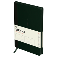 Ежедневник недатированный, А5, 136л., мягкий переплет, кожзам, BG 'Vienna. Dark green', темно-зеленый, цветной срез
