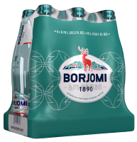 Вода Borjomi минеральная природная лечебно-столовая газированная стекло, 750мл x 6 шт