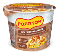 Пюре картофельное Роллтон жареные лисички и сметана, 40г