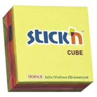 Блок для записей с клейким краем Stick'n Stick'N 5 цветов, 51х51мм, 250 листов