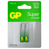 Батарейка GP Super G-Tech AAA (LR03) 24A алкалиновая, BC2, 2шт