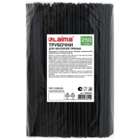 Трубочки для коктейлей Laima черные, прямые, пластиковые, d=5мм, 21см, 250шт/уп