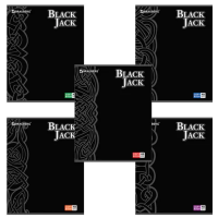Тетрадь Brauberg Black Jack, А5, 48 листов, в клетку, на скрепке, мелованный картон/ лак