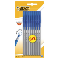 Набор шариковых ручек Bic Round Stic Exact синие, 8шт/уп, 0.28мм, одноразовые