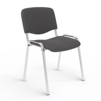 Стул посетителя Furniture Изо ткань, серая, на ножках, хром