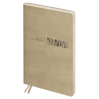 Ежедневник недатированный, А6+, 136л., мягкий переплет, кожзам, BG 'Waltz. Beige metallic', цветной срез