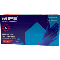 Перчатки латексные прочные (High risk) IWipe (синие размер M 50шт/уп  арт 507100)