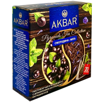 Чай Akbar Смородина и мята, черный, 20 пирамидок