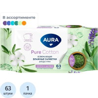 Салфетки влажные Aura для всей семьи, 60шт