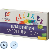 Пластилин Луч Классика 6 цветов, 120г, со стеком