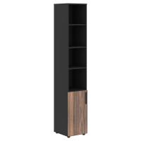Шкаф высокий узкий VRHCS 40.5 Американский орех/Яшма черный 400х430х2253 VELION VENEER