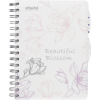 Бизнес тетрадь Attache Selection Flower DreamsBlossom, А5, 140 листов, в клетку, на спирали, пластик
