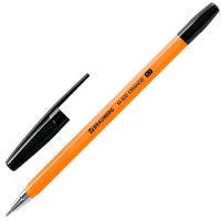 Шариковая ручка Brauberg M-500 Orange черная, 0.35мм, оранжевый корпус