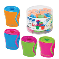 Точилка BRAUBERG 'Mix', с контейнером, пластиковая, корпус ассорти, 228448