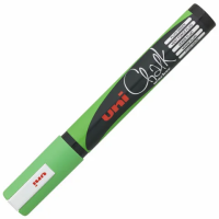 Маркер меловой Uni Chalk PWE-5M зеленый, 1.8-2.5мм, круглый наконечник, для окон и стекла, флуоресцентный