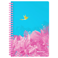 Бизнес-тетрадь A5, 80л., Berlingo 'Flower Art', клетка, на силиконовом гребне, 80г/м2, пластик обложка 700мкм