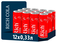 Напиток Rich Кола газированный, 330мл x 12 шт
