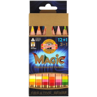 Карандаши с многоцв. гриф. Koh-I-Noor 'Magic', 13цв., утолщен, заточ, точилка+ластик, картон, европодвес (ПОД ЗАКАЗ)