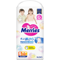 Подгузники-трусики Merries XL 5 размер 12-22кг, 38шт