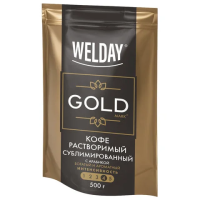 Кофе растворимый Welday Gold, 500г, пакет, сублимированный