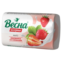 Мыло туалетное Весна Земляника со сливками, 90г