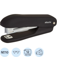 Степлер Attache Comfort №10, до 12 листов, черный