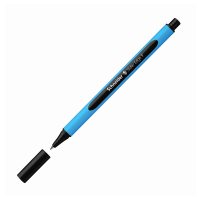 Шариковая ручка Schneider Slider Edge F черная, 0.4мм, голубой-черный корпус, одноразовая