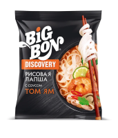 Лапша рисовая быстрого приготовления Big Bon с соусом Том Ям, 65г