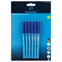 Набор шариковых ручек Schneider 505 F Light синие, 6шт/уп, 0.8мм, синий корпус, одноразовые