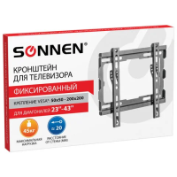 Кронштейн-крепление для ТВ настенный, до 45 кг. VESA 100х100-200х200, 23'-43', черный, SONNEN, 45594