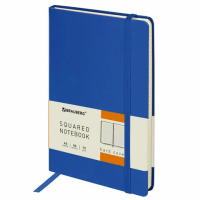 Записная книжка Brauberg Metropolis синий, А5, 80 листов, в клетку, на сшивке, балакрон