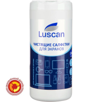Салфетки чистящие для мониторов Luscan Selection For Screen антибактериальные, 100шт/уп, в тубе