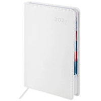 Ежедневник датированный 2027, А5, 148х218 мм, GALANT 'White', под кожу, белый, 118080