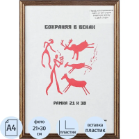 Рамка пластиковая 21x30 (A4) бронза, с пластиком