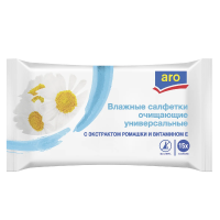 aro Салфетки влажные с витамином Е увлажняющие, 15шт