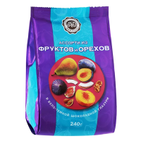 Конфеты Микаелло  Ассорти из фруктов и орехов, Инжир в бело-темном шоколаде, 240г