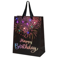 Пакет подарочный (1 штука) 26x13x32 см (L), 'LED Bag', черный, ЗОЛОТАЯ СКАЗКА, 700836